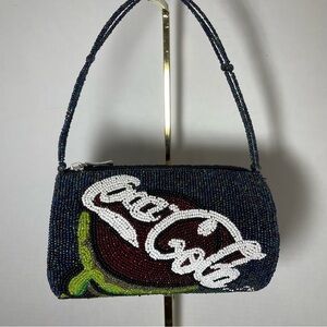 Vintage 90’s Coca Cola Beaded Handbag Purse Shoulder Bag Rare